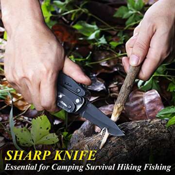 RoverTac Multi Tool Knife 18 in 1 Camping Survival Gear