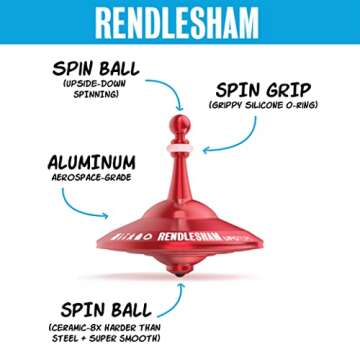 Plexity Labs UFO Tops Rendlesham - Metal Spinning Fidget Toy Top - Inspired by The Documented 1980 UFO Sighting in Rendlesham, England (Color: Siren Red)