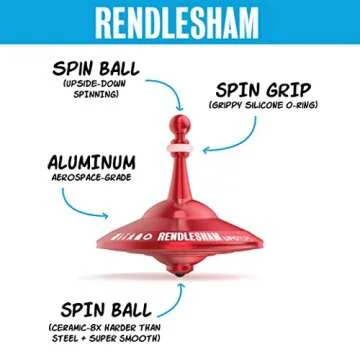 Plexity Labs UFO Tops Rendlesham - Metal Spinning Fidget Toy Top - Inspired by The Documented 1980 UFO Sighting in Rendlesham, England (Color: Siren Red)