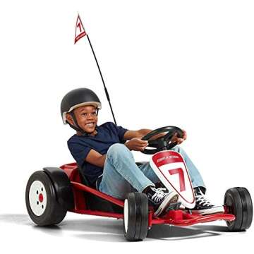 Radio Flyer 940Z 12V Battery-Powered Adjustable Kids Ultimate Outdoor Go-Kart with Rubber Wheels, Red