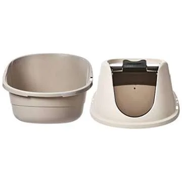 Amazon Basics No-Mess Hooded Enclosed Cat Litter Box, Large, Multicolor, 24 in x 18 in x 17 in