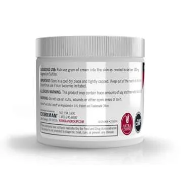 Kirkman – Epsom Salt Cream – 4oz Cream – Gluten Free – Casein Free