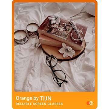 TIJN Blue Light Blocking Glasses Men Women Vintage Thick Round Rim Frame Eyeglasses(Black,Transparent)