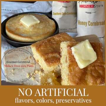 Hamilton Cornerstore Cornbread and Muffin Mix, Real Honey Southern Cornbread Mix, Quick Homemade Authentic Cornbread Blend, No Added Preservatives, Flavorings and Color Muffin Mix, (27OZ)