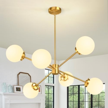 yiheazton Sputnik Chandelier - Modern 6 Light Fixture