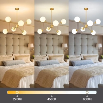 yiheazton Sputnik Chandelier - Modern 6 Light Fixture