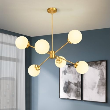 yiheazton Sputnik Chandelier - Modern 6 Light Fixture