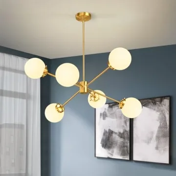 yiheazton Sputnik Chandelier - Modern 6 Light Fixture