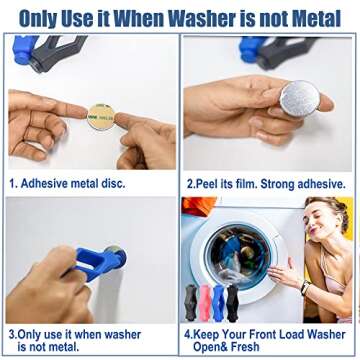 Magoog Washer Door Prop, Magoog [Easy to Stick] Front Load Washer Door Prop, Keep Front Load Washer Door Open and Clean, Washing Machine Door Prop Grey