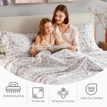 Cozy Flannel Sheet Set with Cute Animal Print for All