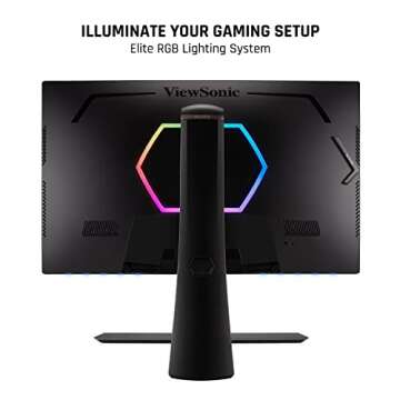 ViewSonic XG251G 25 Inch 1080p 1ms 360Hz IPS Gaming Monitor with GSYNC, HDR400, RGB Lighting, NVIDIA Reflex, and Advanced Ergonomics for Esports