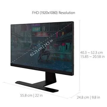 ViewSonic XG251G 25 Inch 1080p 1ms 360Hz IPS Gaming Monitor with GSYNC, HDR400, RGB Lighting, NVIDIA Reflex, and Advanced Ergonomics for Esports