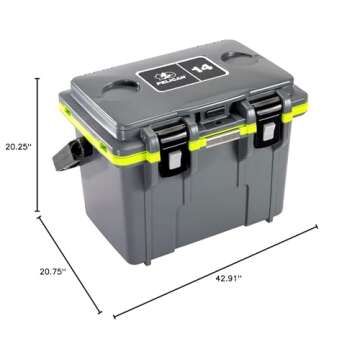 Pelican 14 Quart Personal Lunch Box Cooler - Rugged Dark Gray/Green for Every Adventure