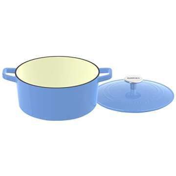 Cuisinart Chef's Classic Enameled Cast Iron 5-Quart Round Covered Casserole, Blue
