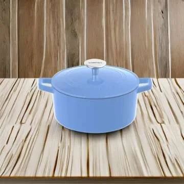 Cuisinart Chef's Classic Enameled Cast Iron 5-Quart Round Covered Casserole, Blue