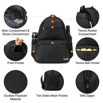 Sucipi Tennis Bag for Men and Women with Shoe Compartment