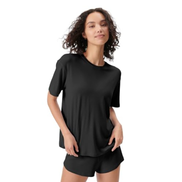 Florence by Mills Women's Cozy Crush Short Sleeve Boyfriend Tee - Black, Large