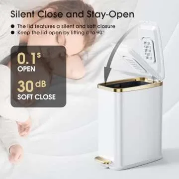 CEROELDA Slim Bathroom Trash Can with Soft Close Lid