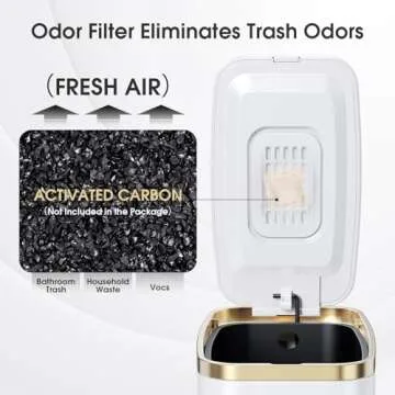 CEROELDA Slim Bathroom Trash Can with Soft Close Lid