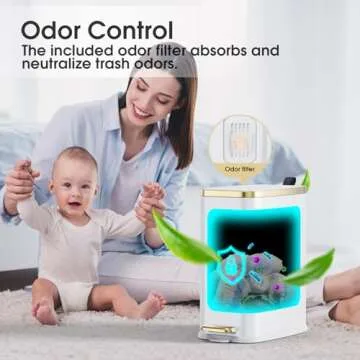 CEROELDA Slim Bathroom Trash Can with Soft Close Lid