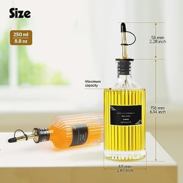 Onite Coffee Syrup Dispenser Set of 4 - Glass Bottles & Labels