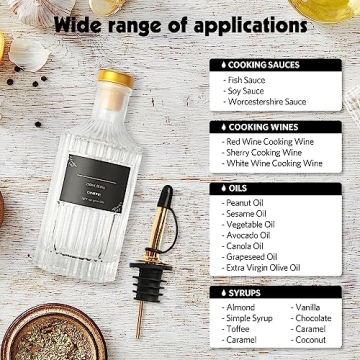 Onite Coffee Syrup Dispenser Set of 4 - Glass Bottles & Labels