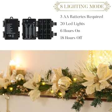 Valery Madelyn 6ft Pre-Lit Christmas Garland with Lights