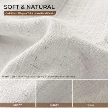 INOVADAY Pinch Pleated Curtains, 100% Light Blocking Linen Pinch Pleat Blackout Curtains for Bedroom, Thermal Insulated Blackout Drapes 2 Panels Set for Living Room - Beige White, W40 x L90