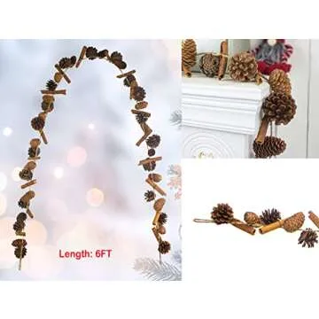 Rustic Pine Cone Christmas Garland for Holiday Decor