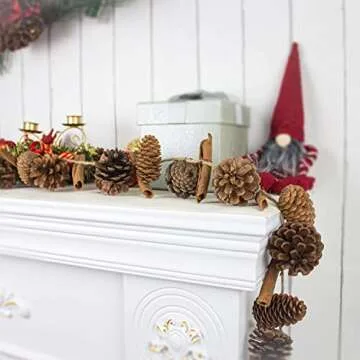 Rustic Pine Cone Christmas Garland for Holiday Decor
