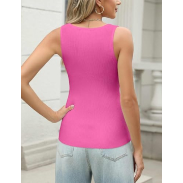 Zeagoo Ribbed V Neck Tank Tops for Women 2024