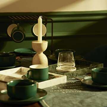 Elegant Turkish Beige Travertine Candlestick for Home Decor