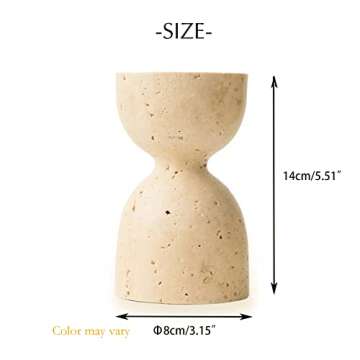 Elegant Turkish Beige Travertine Candlestick for Home Decor