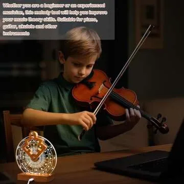 CoolGift Mart Light Up Circle of Fifths Wheel, Acrylic Wooden Chord Wheel Melody Tool with Guitar Pick Holder, Gift for Musical Beginners Musicians for Musical Learning and Songwriting