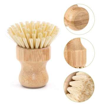 Bamboo Palm Dish Scrubber Set for Eco-Friendly Cleaning