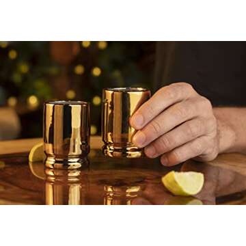 The Original 50 Caliber Brass Ceramic Shot Glasses - Set of 2 - American Owned & Operated - LIFETIME Guarentee