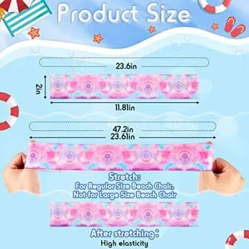 Boao 8 Pack Towel Bands for Beach Chairs Cruise Towel Clips for Lounge Beach Pool Chairs Elastic Win...