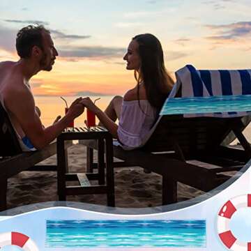 Boao 8 Pack Towel Bands for Beach Chairs Cruise Towel Clips for Lounge Beach Pool Chairs Elastic Windproof Strap Holders for Summer Lounge Pool Hawaiian Accessories (Gradient Style)