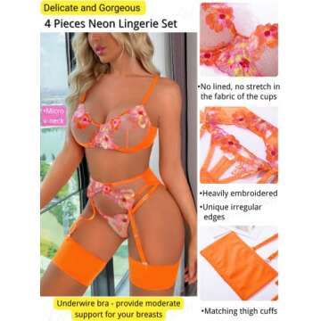 Kaei&Shi Glow in the Dark Lingerie Set for Women