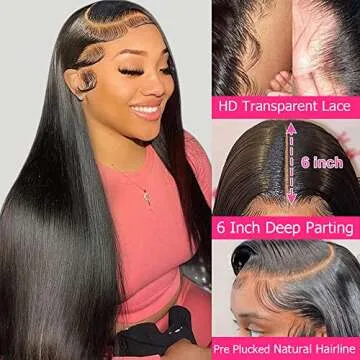 LARVOB 13x6 Lace Front Wigs Human Hair 180 Density 26inch Straight HD Transparent Lace Front Human Hair Wigs for Women 13x6 Straight Wigs Human Hair Pre Plucked Bleached Knots with Baby Hair