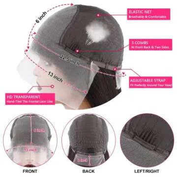 LARVOB 13x6 Lace Front Wigs Human Hair 180 Density 26inch Straight HD Transparent Lace Front Human Hair Wigs for Women 13x6 Straight Wigs Human Hair Pre Plucked Bleached Knots with Baby Hair