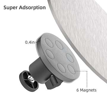 Magnet Camera Mount Compatible with DJI Pocket 3, GoPro 13/12/11, Insta360, with Ball Head Super Strong Rubber Coating Magnet for Car, Attaches to Steel or Other Magnetic Surfaces (Black-01)