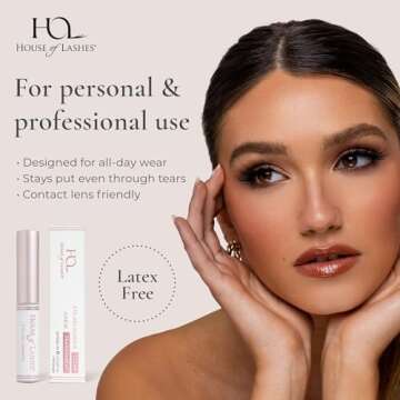 House of Lashes Eyelash Glue | Latex-Free for Sensitive Eyes | All-Day Hold