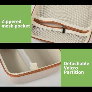 ALKOO Case Compatible with NIIMBOT B21 Label Maker Wireless Thermal Label Printer, Holder for Inkless Label Maker & Labeling Tapes Refills, with Mesh Pocket for Cable Accessories (White)