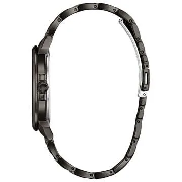 Citizen Men's Eco-Drive Modern Axiom Watch in Gray Stainless Steel, Black Dial (Model: BJ6517-52E)