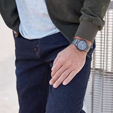 Citizen Men's Eco-Drive Modern Axiom Watch in Gray Stainless Steel, Black Dial (Model: BJ6517-52E)