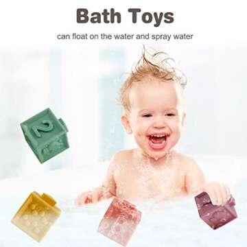 BOBXIN 15 PCS Soft Stacking Blocks and Sensory Ball