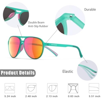 Lasiyanor Lightweight TAC Polarized Tinted Classic Vintage Retro 70s Sunglasses, TR-90 Frame for Women Men, UV 400 Protection