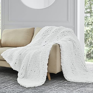 SUNYRISY Cozy Chenille Chunky Knit Throw Blanket