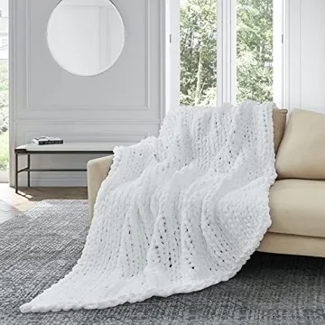 SUNYRISY Cozy Chenille Chunky Knit Throw Blanket